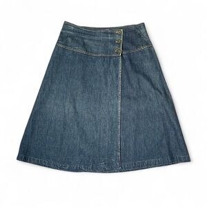 Vintage A-line Denim Wrap Skirt